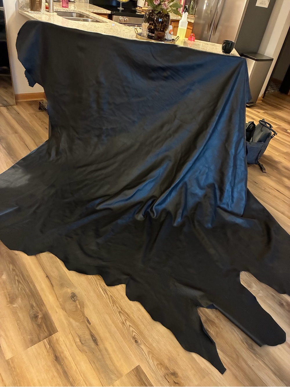 Premium Italian Upholstery Cowhide Leather – FUTURA – Smooth Matte Black